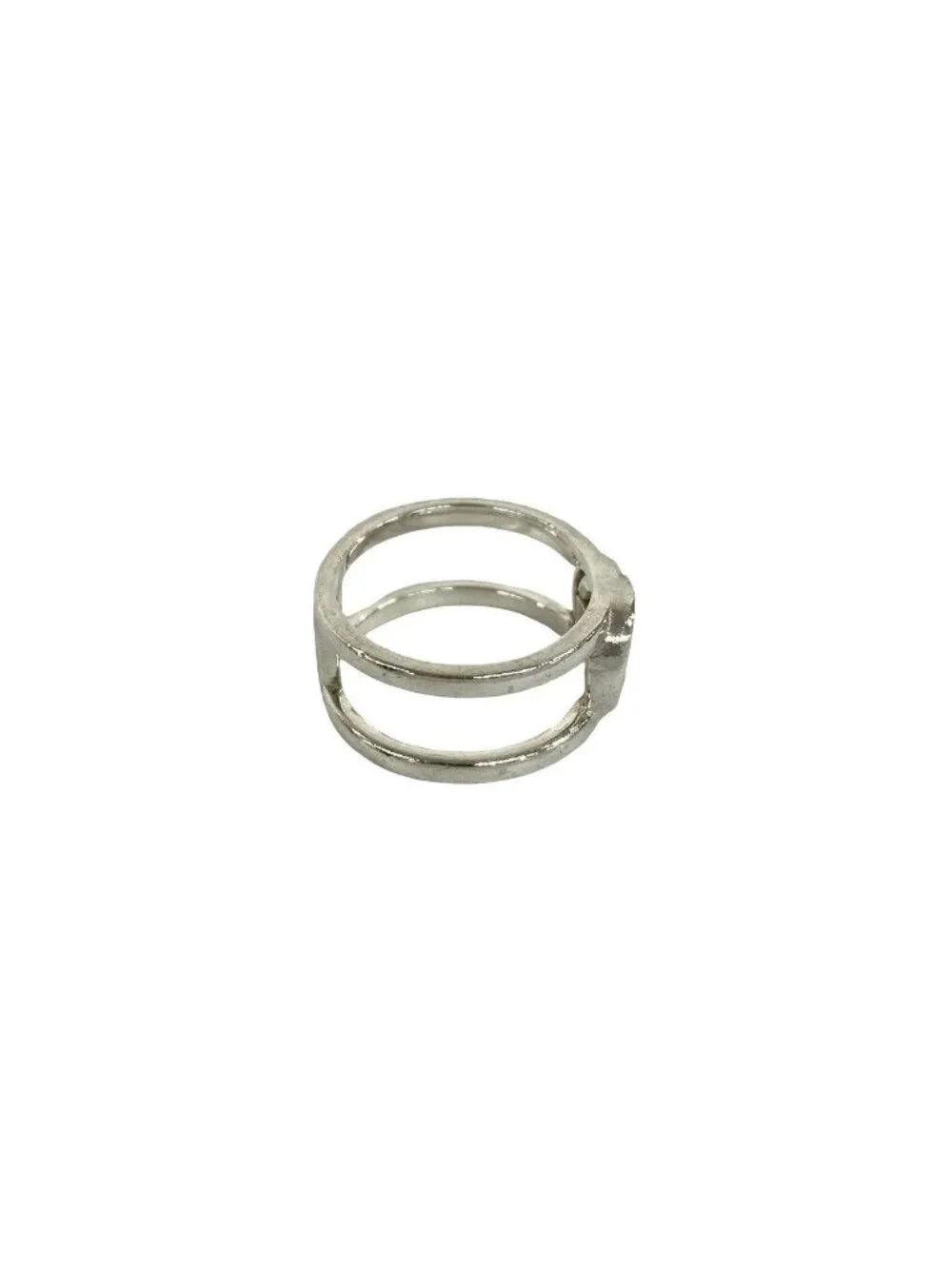 Gucci Interlocking Logo Motif 925 Sterling Silver Ring